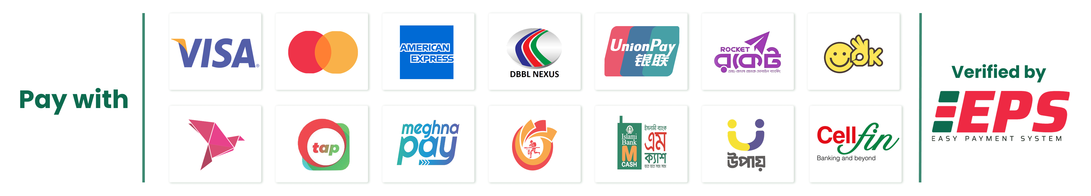 EPS Payment Methods - Visa, Mastercard, bKash, Nagad, Rocket, Bank Transfer